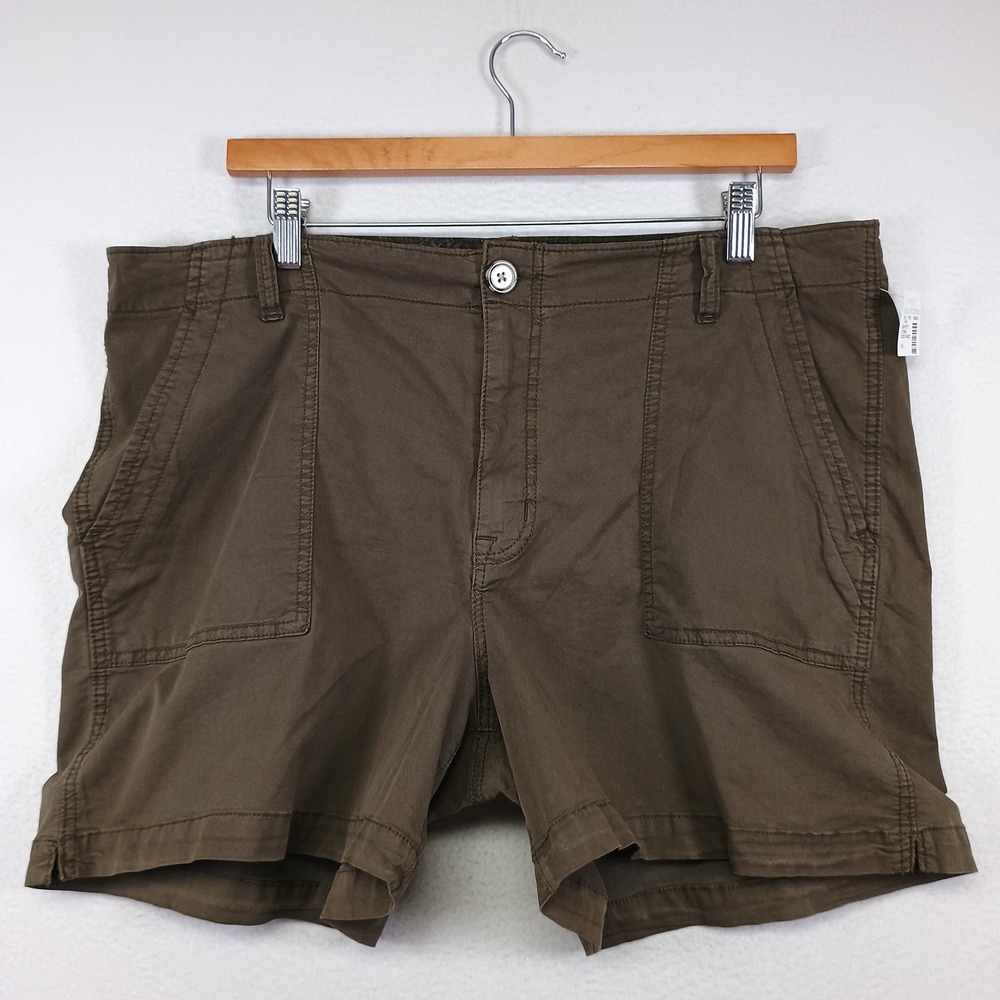Gorpcore Maurices Women 18 Brown Utility Cargo Stretch Shorts Cotton Lyocell 5in